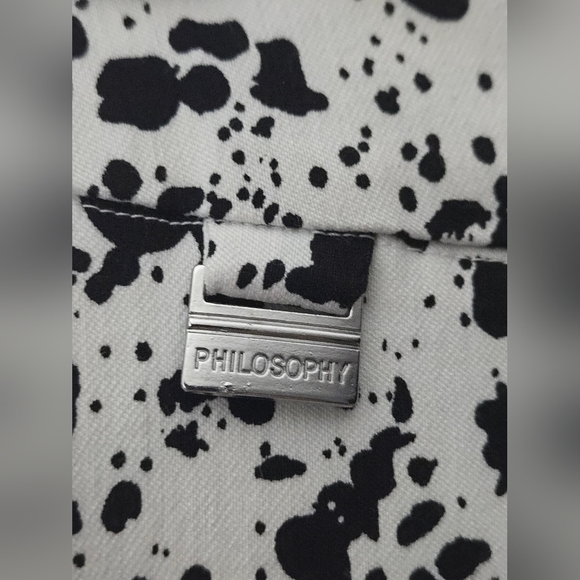 Philosophy Bengaline White & Black Splattered Cropped Pants - Picture 4 of 4